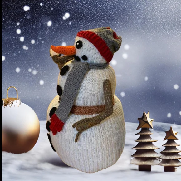 3.5 ft Snowman - Handmade Crochet - Customizable - Picture 5 of 7